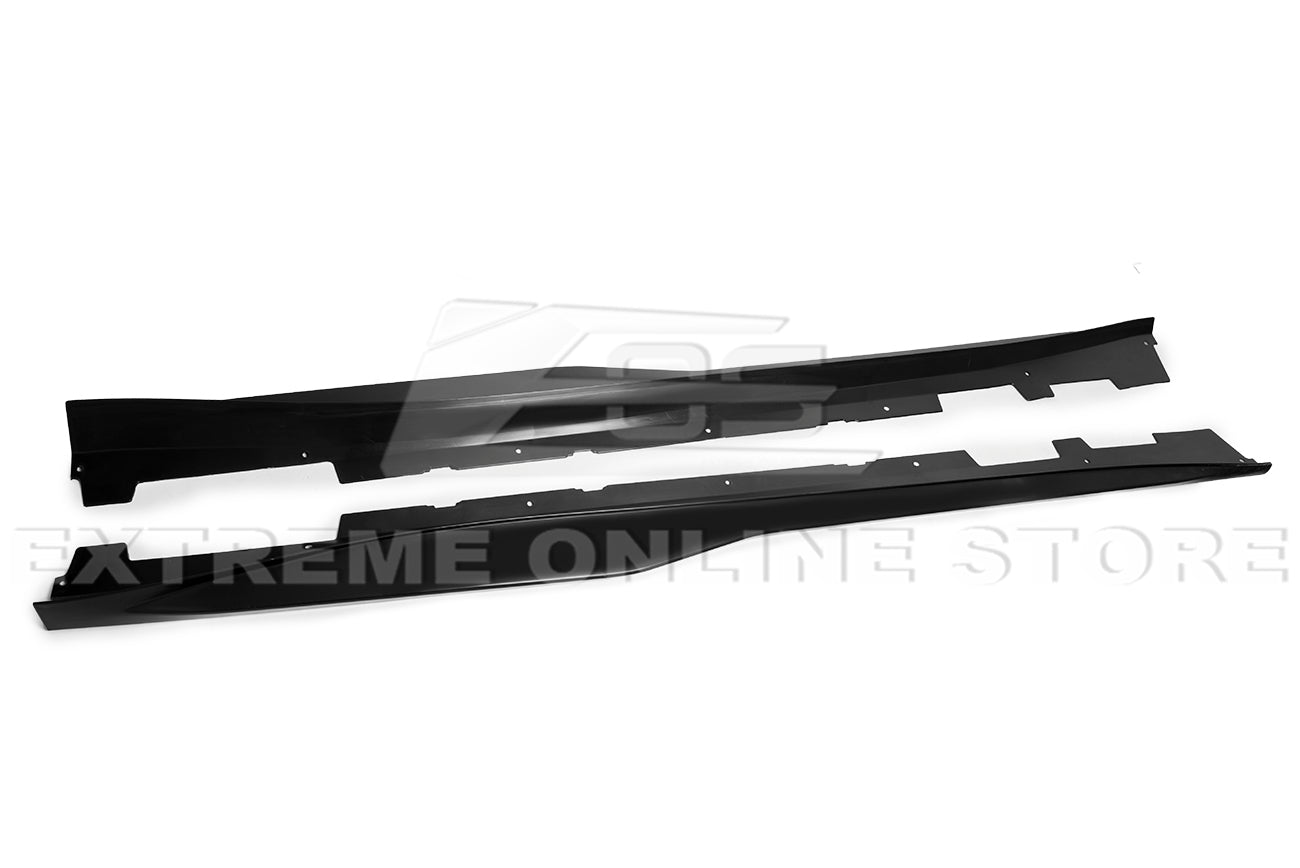 Chevrolet Camaro 6th Gen ZL1 Conversion Gloss Black Carbon Fiber Front Lip Splitter Side Skirts Kit 2019-2024