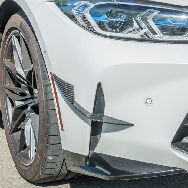 BMW G80 M3 G82 G83 M4 M Performance Style Carbon Fiber Front Bumper Canard Splitters 2021-Up
