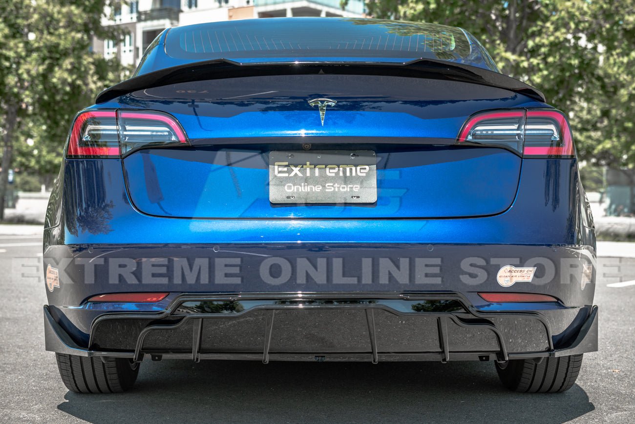 Tesla Model 3 Performance Style Gloss Black Full Aero Kit Splitter Side Skirts Spoiler 2017-2023