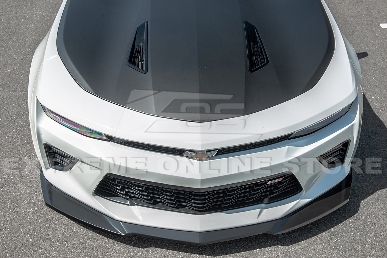 Chevrolet Camaro 6th Gen SS ZL1 Conversion Gloss Black Carbon Fiber Front Lip Splitter 2016-2018