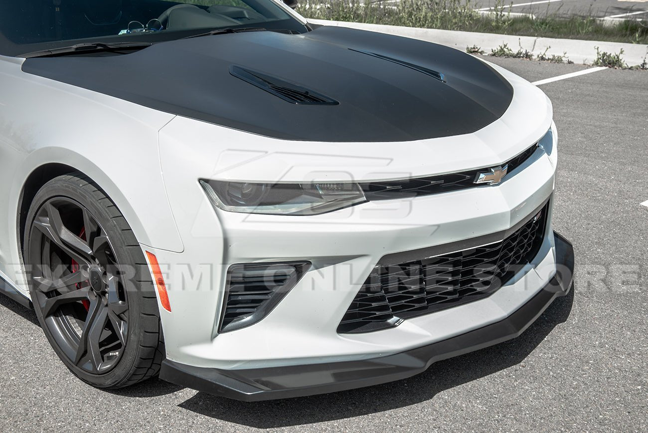 Chevrolet Camaro 6th Gen SS ZL1 Conversion Gloss Black Carbon Fiber Front Lip Splitter 2016-2018