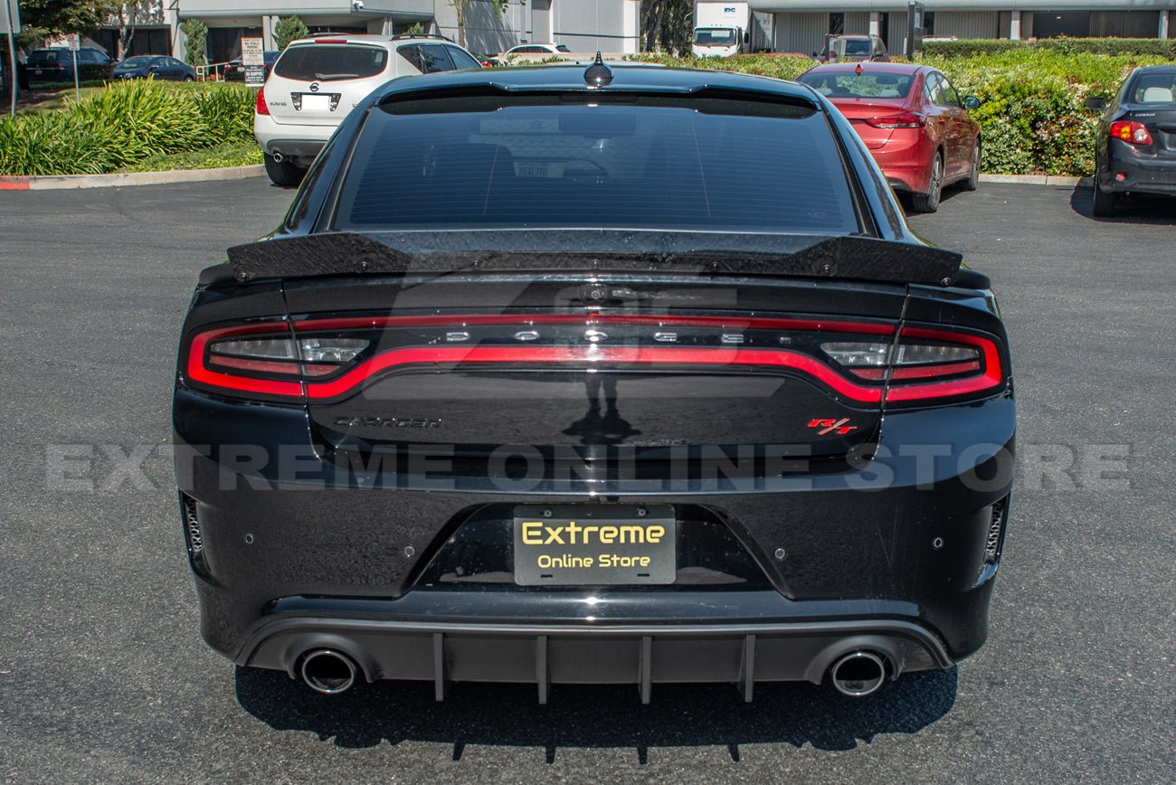 Dodge Charger LD SRT8 Style Wickerbill Rear Spoiler Flap Insert Smoke / Clear 2015-Up