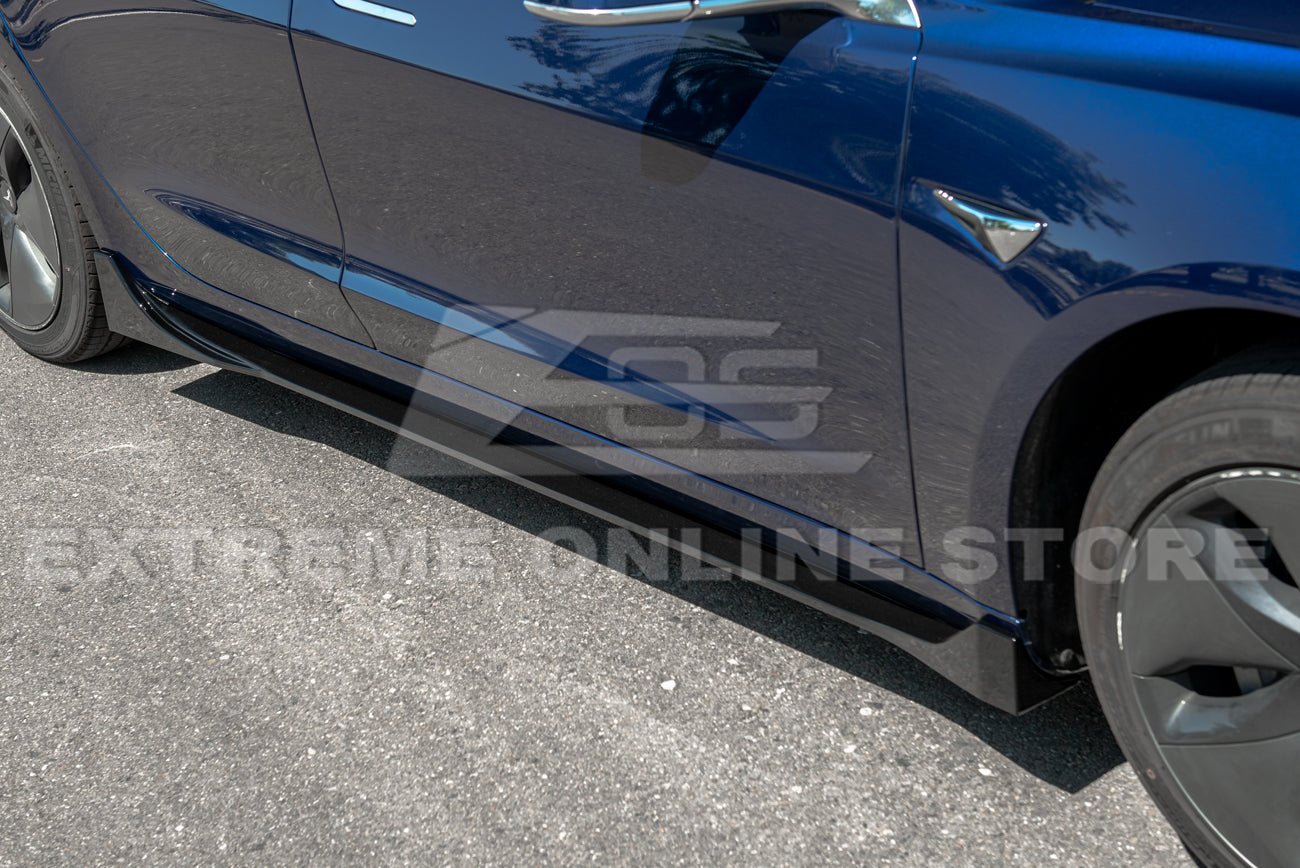 Tesla Model 3 Performance Style Gloss Black Full Aero Kit Splitter Side Skirts Spoiler 2017-2023