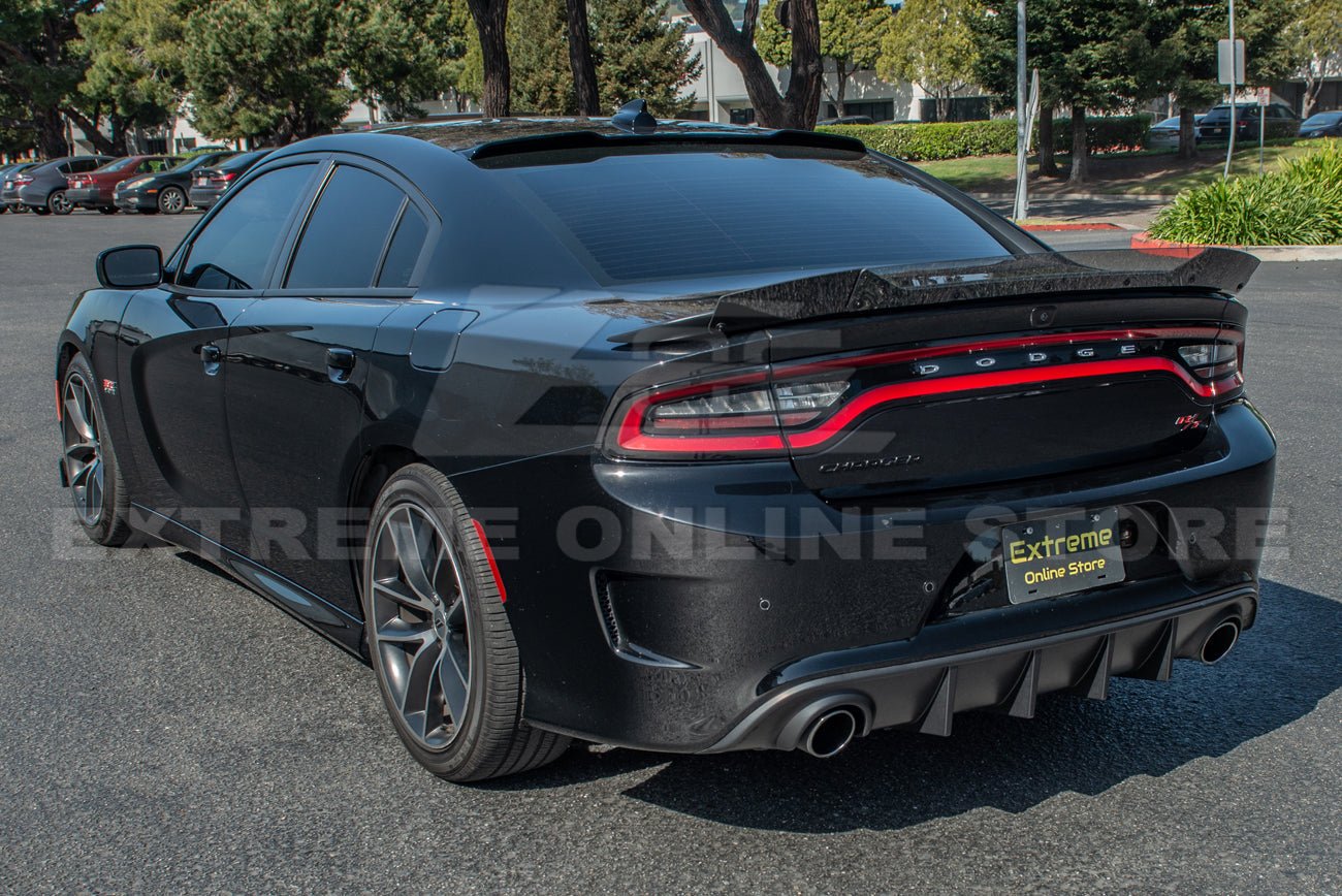 Dodge Charger LD SRT8 Style Wickerbill Rear Spoiler Flap Insert Smoke / Clear 2015-Up