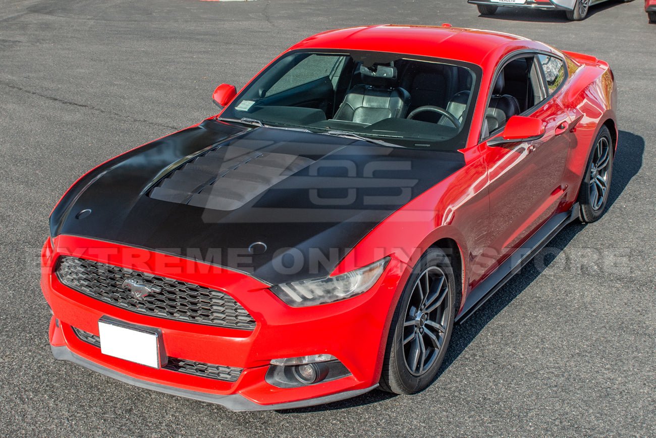 Ford Mustang S550 GT500 Style Primed Black Aluminum Front Hood 2015-2023