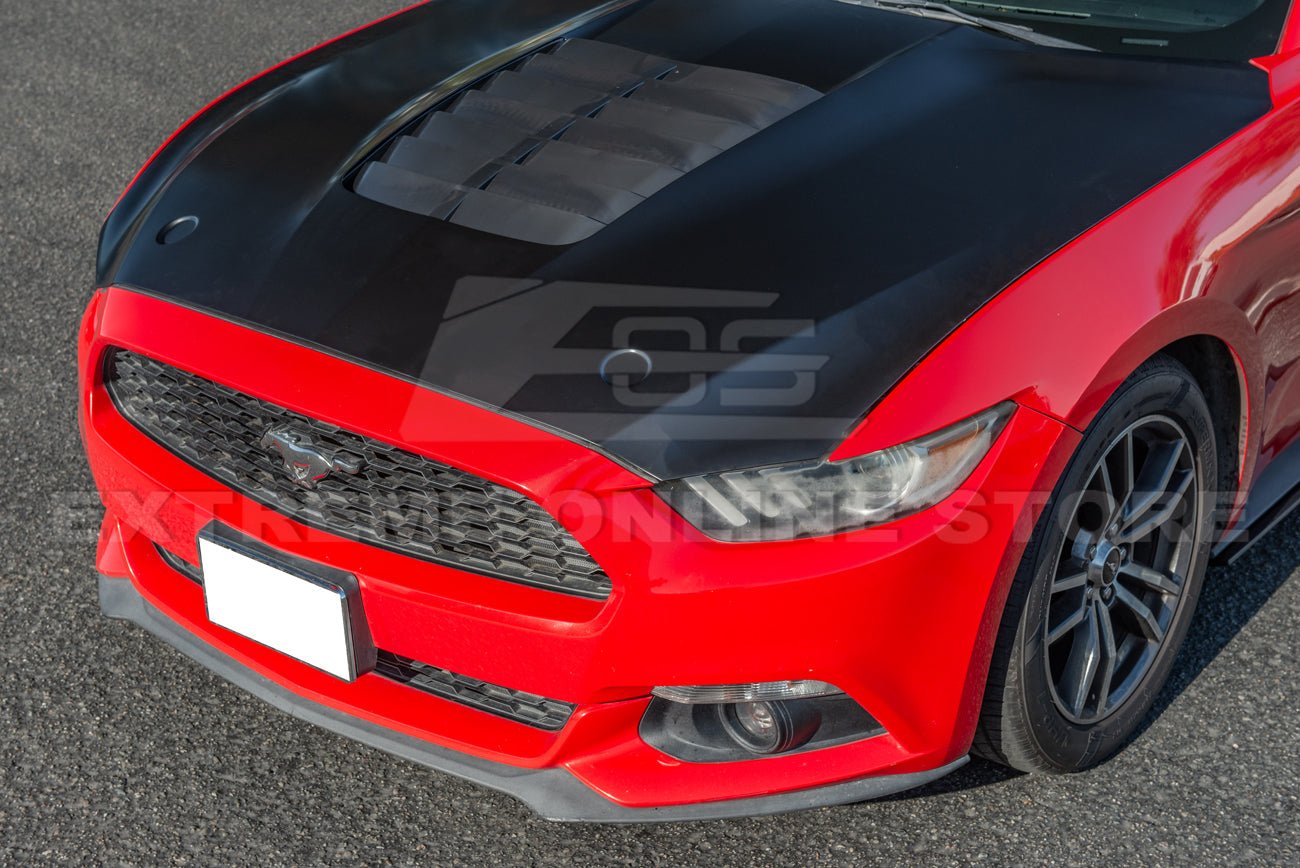 Ford Mustang S550 GT500 Style Primed Black Aluminum Front Hood 2015-2023
