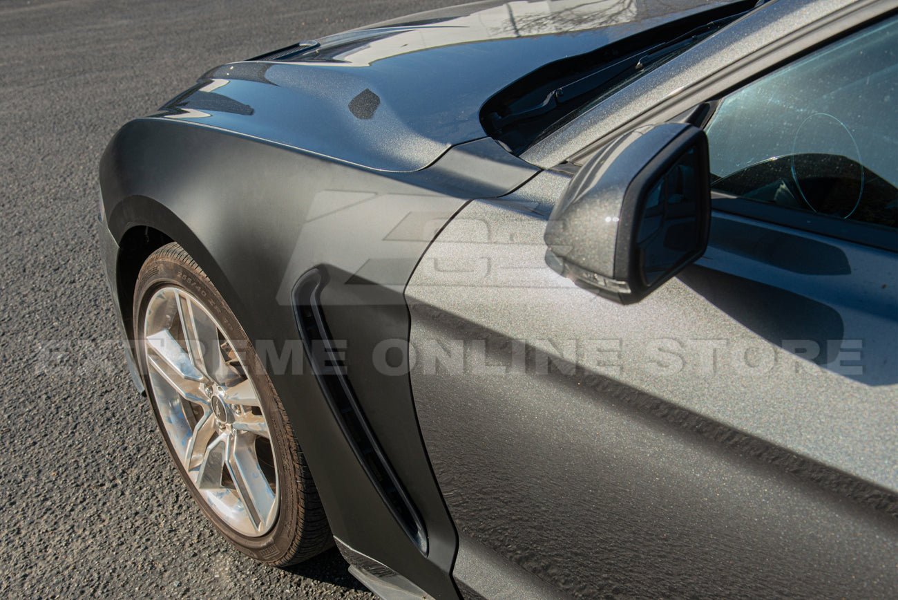 Ford Mustang S550 GT350 Style Matte Black Front Side Vented Fenders 2018-2023