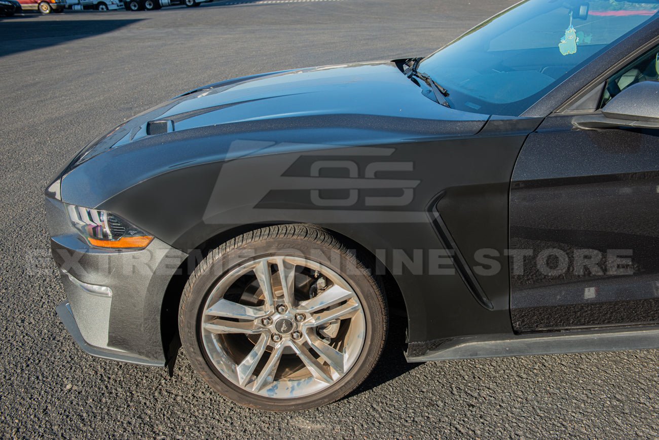Ford Mustang S550 GT350 Style Matte Black Front Side Vented Fenders 2018-2023