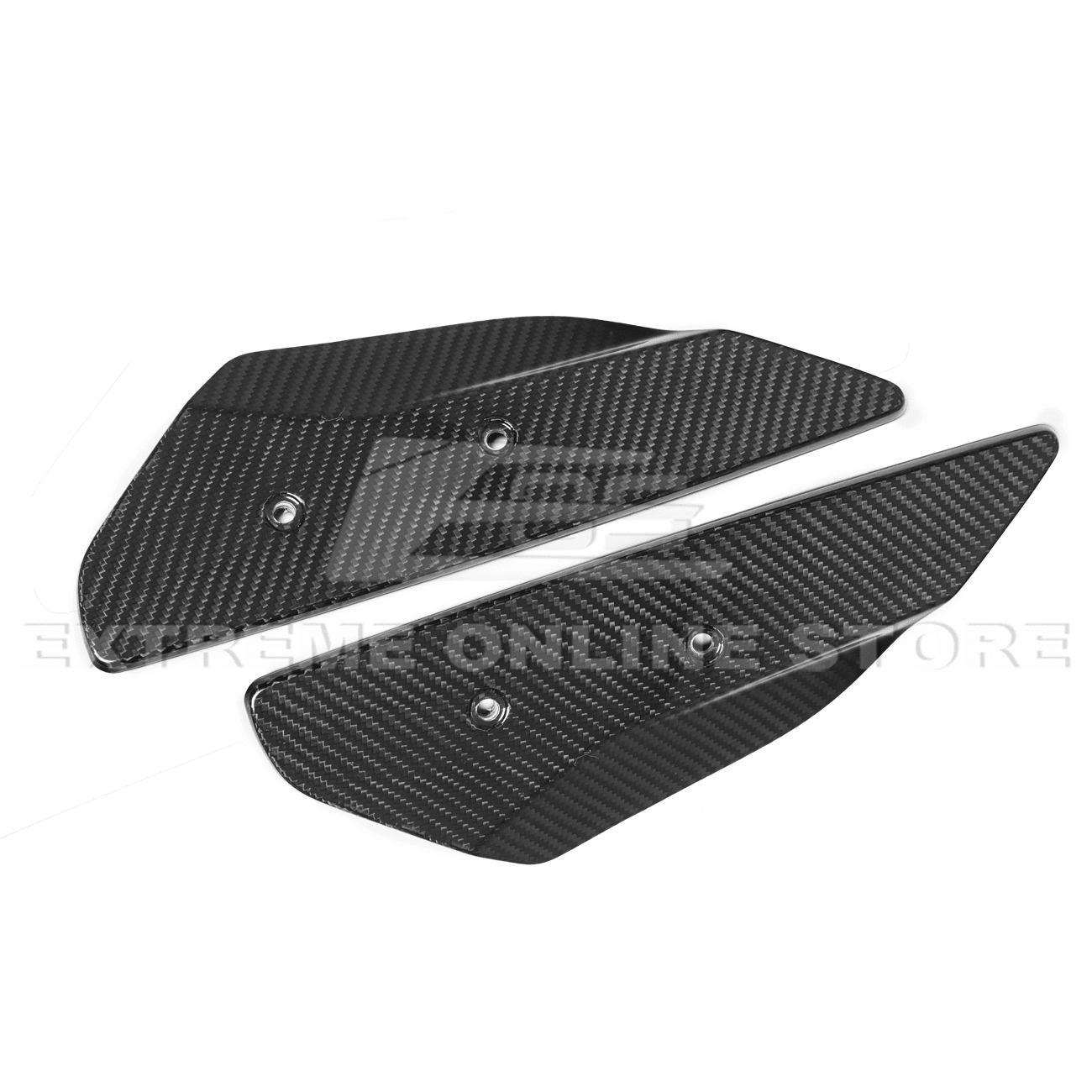 Chevrolet Corvette C8 GM Factory Style Dry Carbon Fiber Rear Spoiler Side Winglets 2020-Up