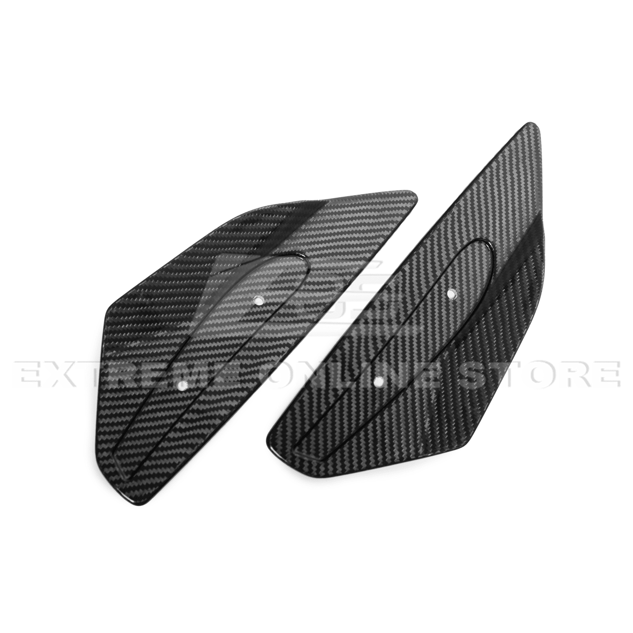 Chevrolet Corvette C8 GM Factory Style Dry Carbon Fiber Rear Spoiler Side Winglets 2020-Up