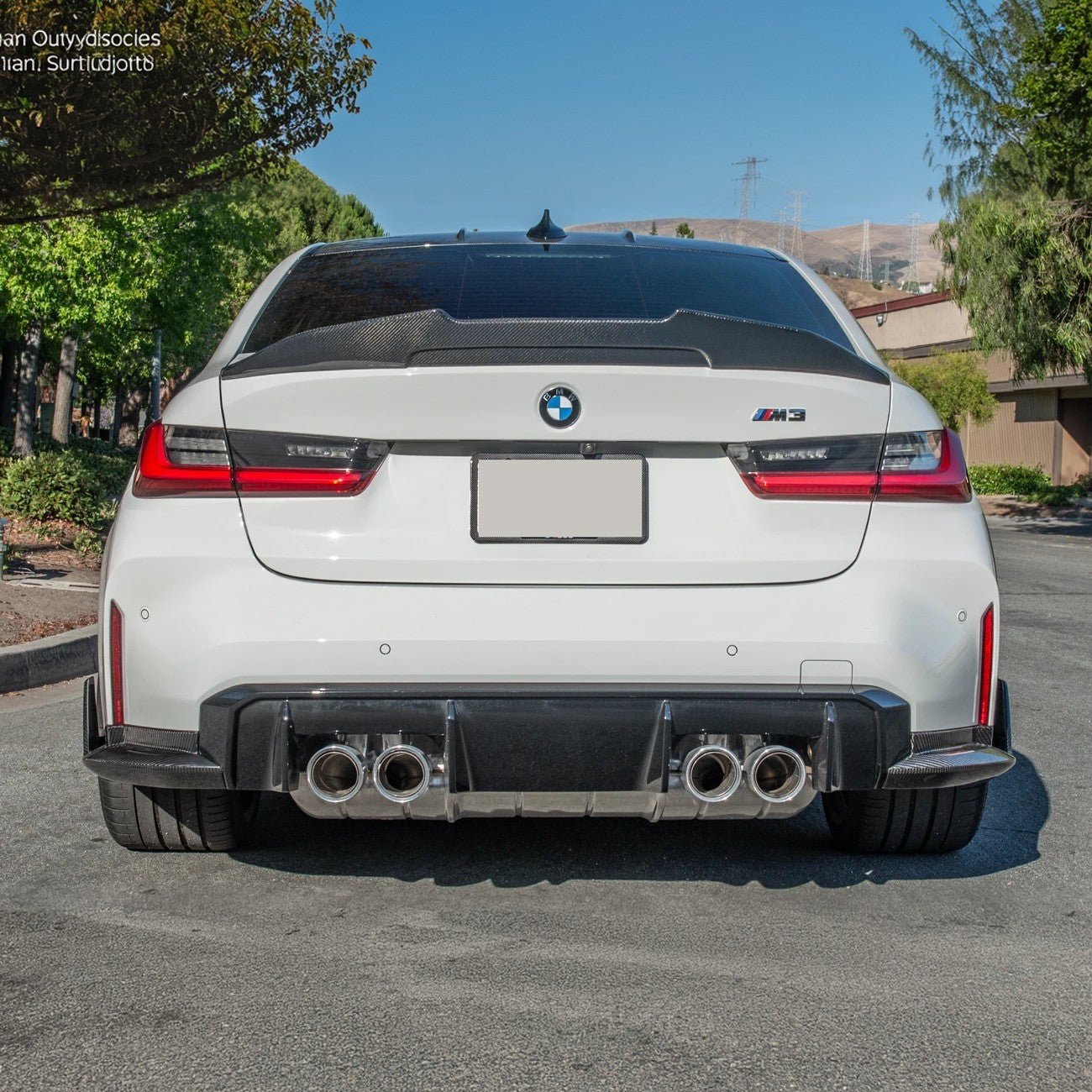BMW G80 M3 M Performance Style Carbon Fiber Rear Lip Apron Splitter 2021-Up
