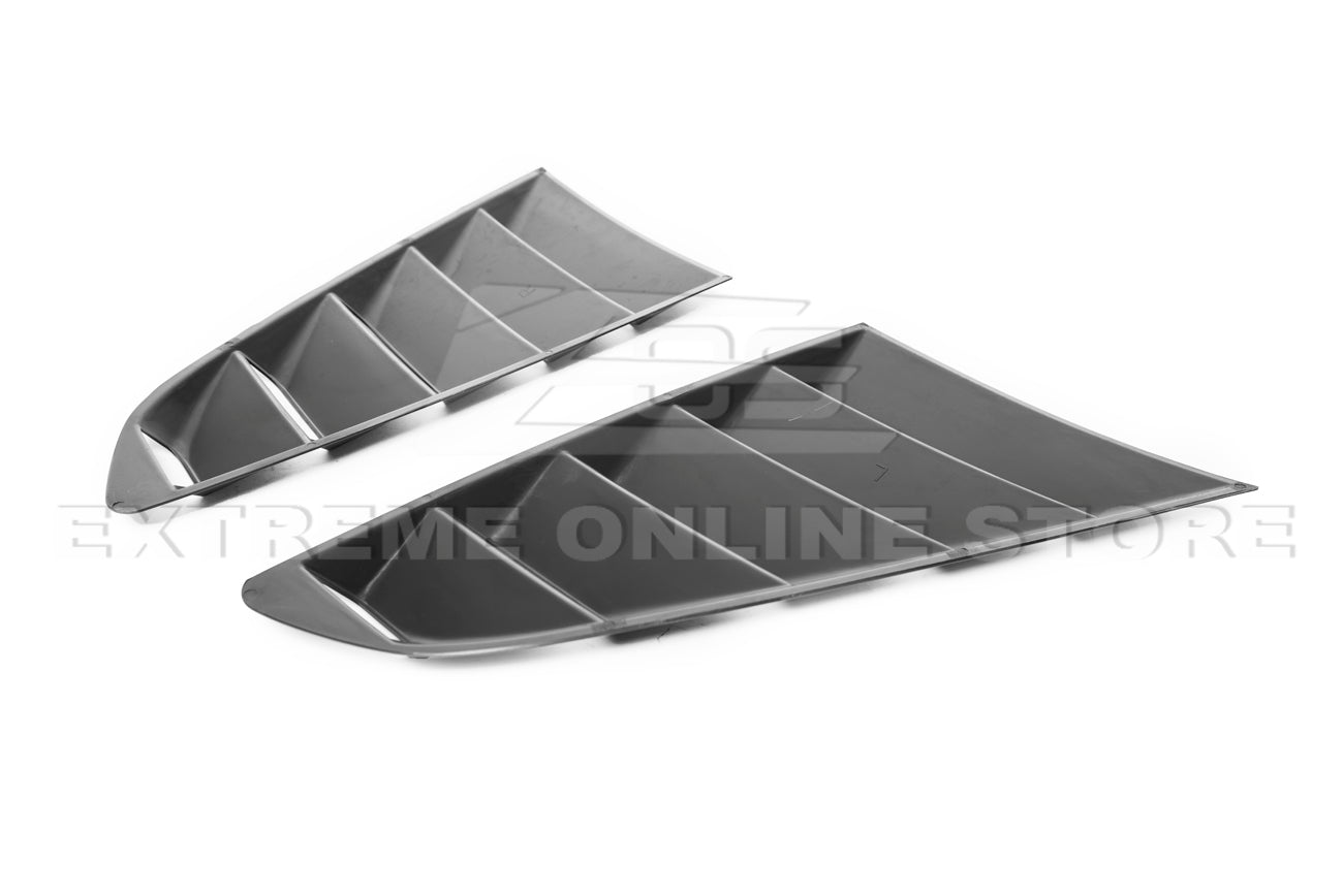 Ford Mustang S550 Rear Side Window Louvers Primer Black 2015-2023