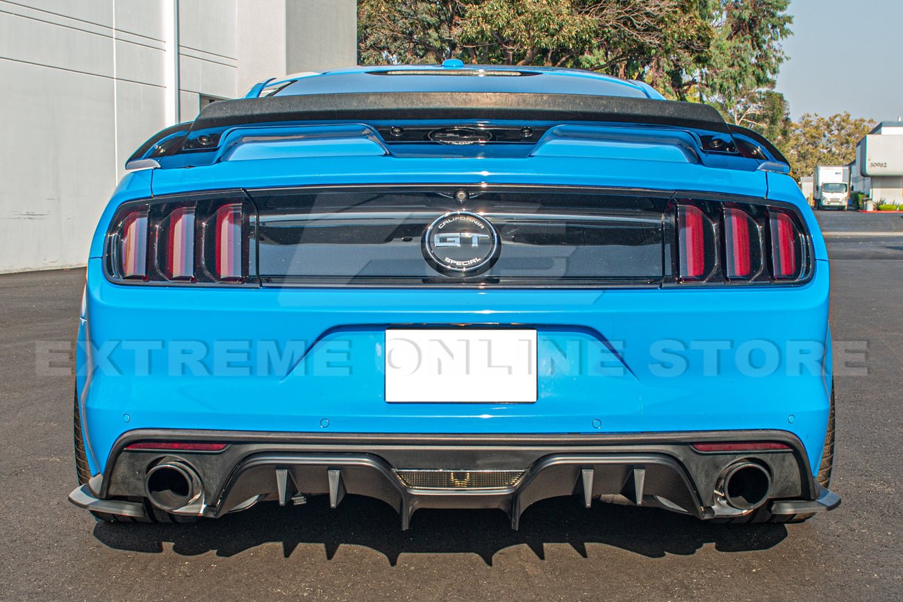 Ford Mustang S550 RTR Style Matte Black Rear Bumper 3 Piece Diffuser 2015-2017