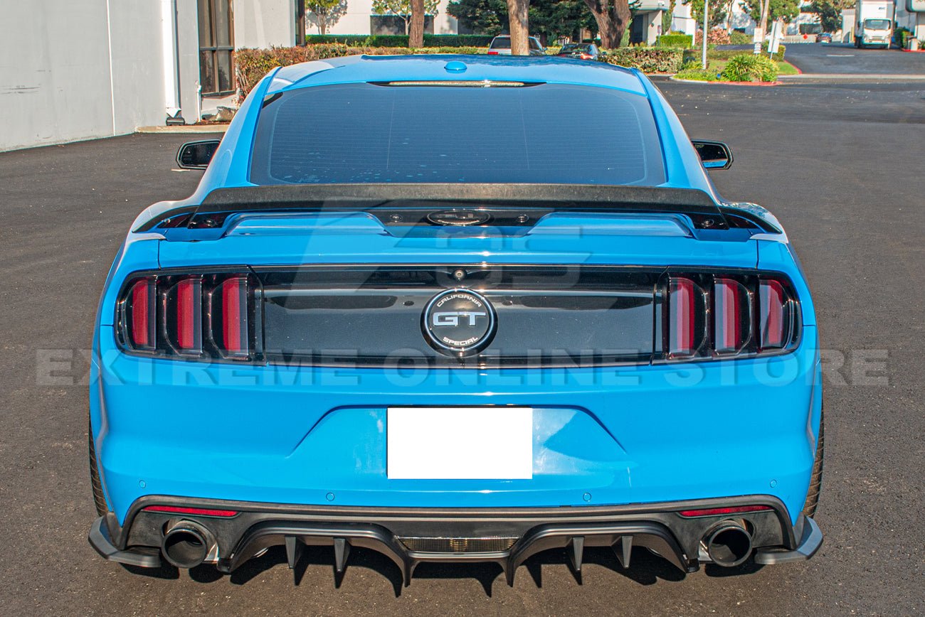 Ford Mustang S550 RTR Style Matte Black Rear Bumper 3 Piece Diffuser 2015-2017