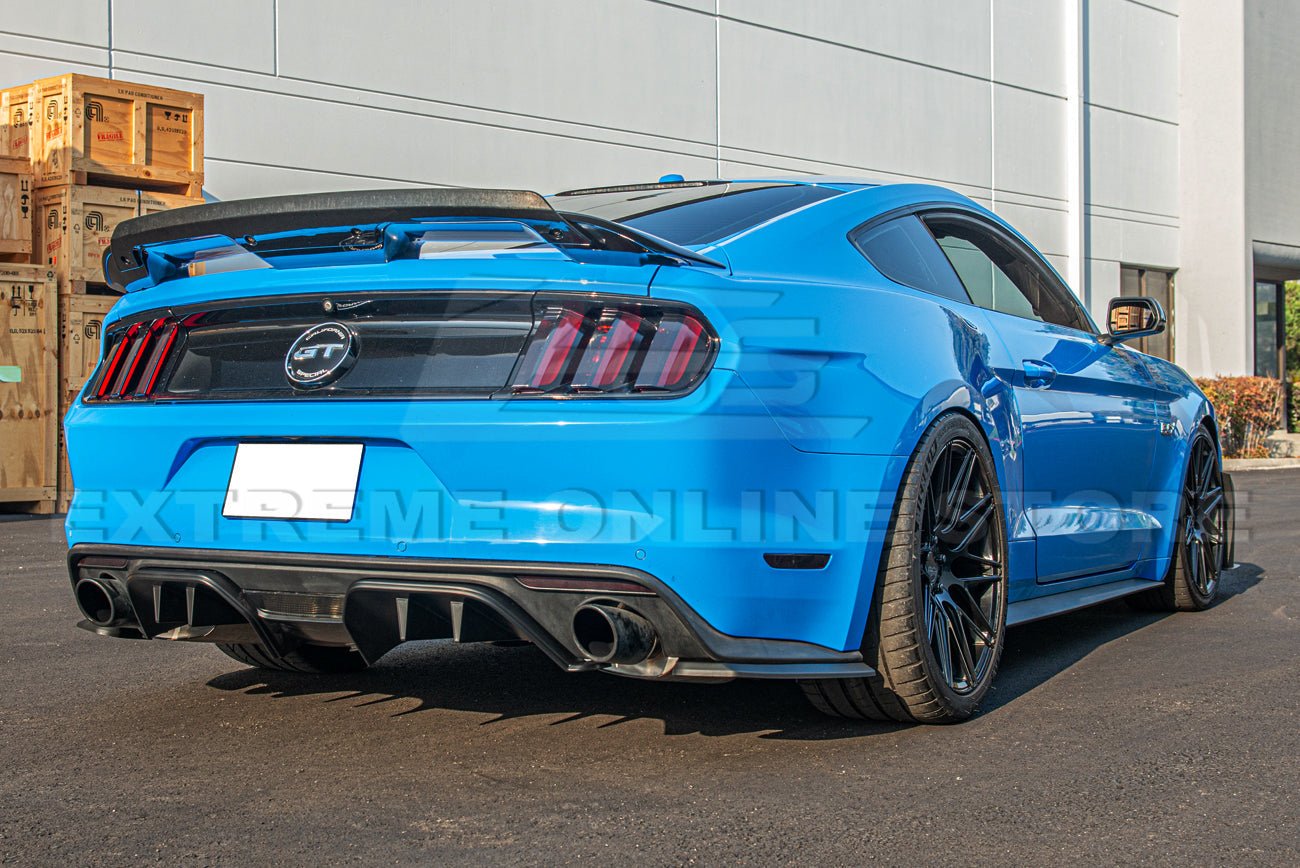 Ford Mustang S550 RTR Style Matte Black Rear Bumper 3 Piece Diffuser 2015-2017