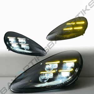 Porsche Cayenne 958.1 Yellow/White Dual Color Drl Matrix Style Headlights 2011-2014