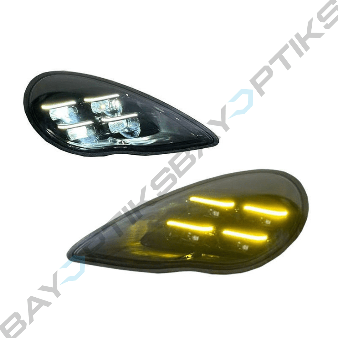 Porsche Panamera 970.1 Yellow/White Dual Color DRL Matrix Style Headlights 2010-2013