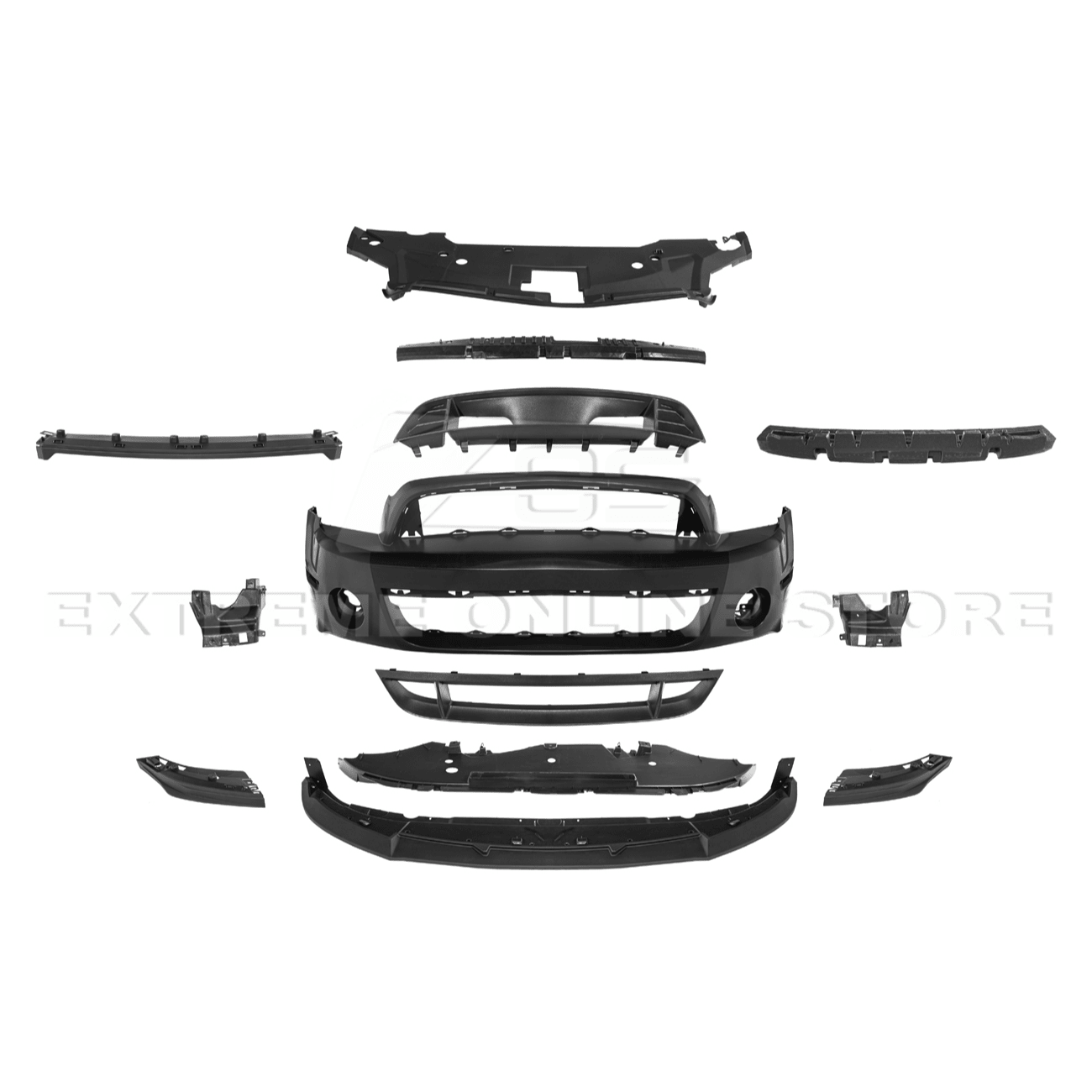 Ford Mustang S197 GT500 Style Primed Black Front Bumper Cover 2010-2014