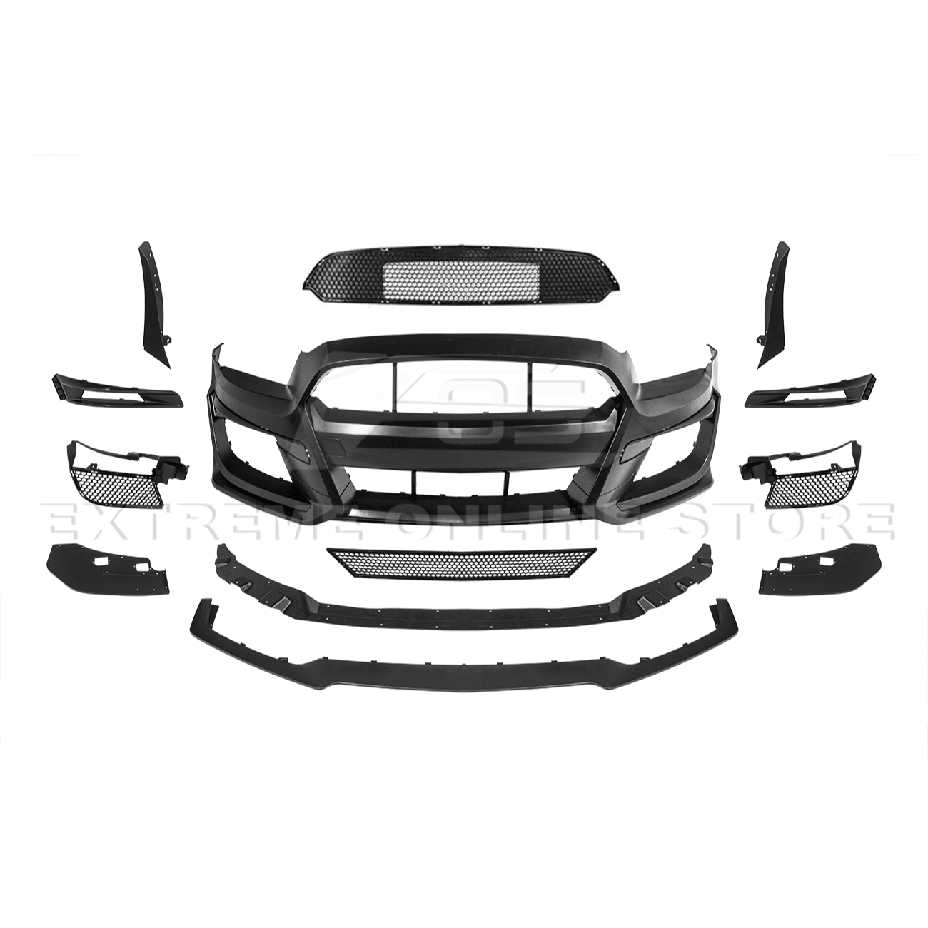 Ford Mustang S197 S550 GT500 Style Primed Black Front Bumper 2010-2014