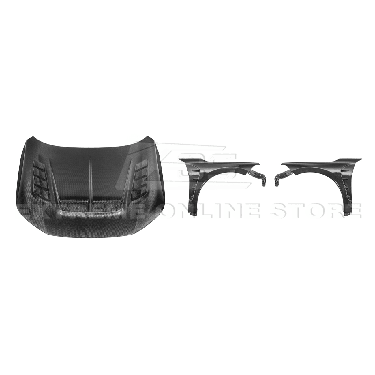 Honda Civic 11th Gen Varis Style Carbon Fiber Front Vented Hood with FL5 Fender Kit 2022-Up