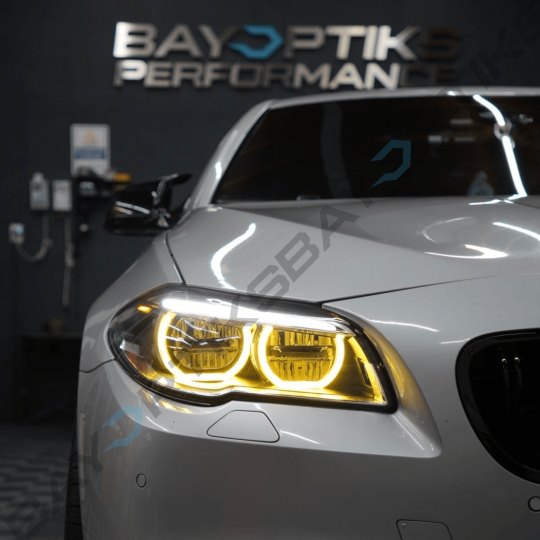 BMW F10 5 Series M5 LCI Style CSL Yellow/White DRL Headlights 2011–2017