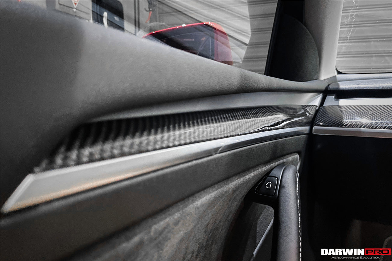 2020 - 2023 Tesla Model 3/Y OEM Style Autoclave Carbon Fiber Door Trim Interior Replacement