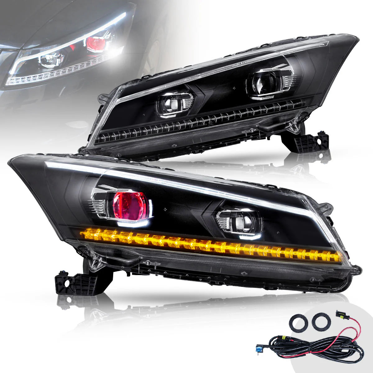 2008 - 2012 Honda Accord Sedan (Not For 2-Door Coupe) LED Headlights