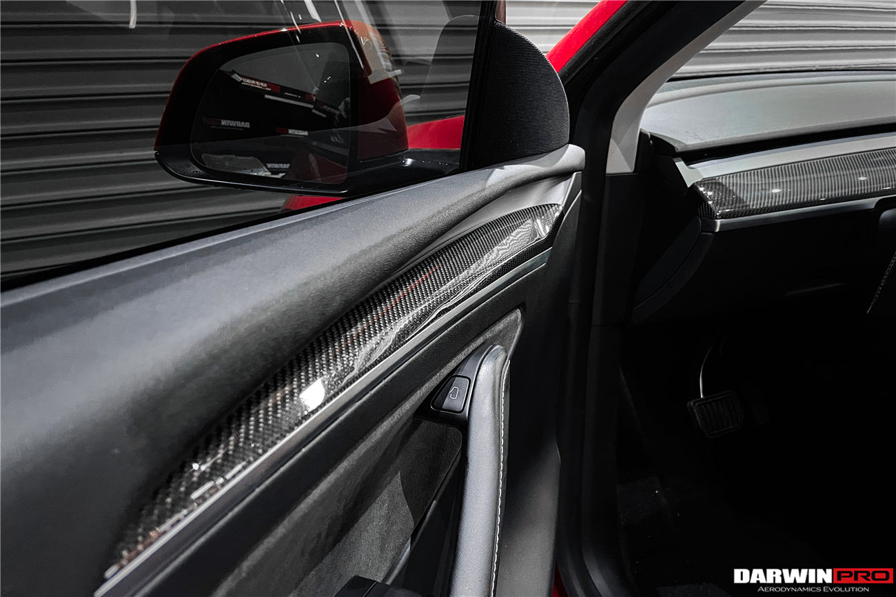 2020 - 2023 Tesla Model 3/Y OEM Style Autoclave Carbon Fiber Door Trim Interior Replacement