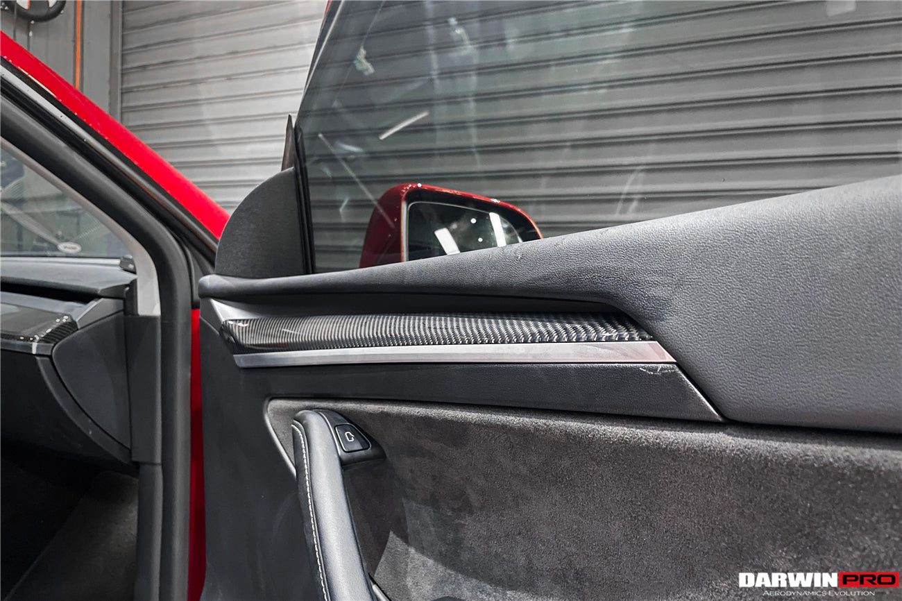 2020 - 2023 Tesla Model 3/Y OEM Style Autoclave Carbon Fiber Door Trim Interior Replacement