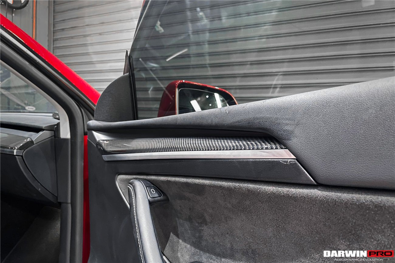 2020 - 2023 Tesla Model 3/Y OEM Style Autoclave Carbon Fiber Door Trim Interior Replacement
