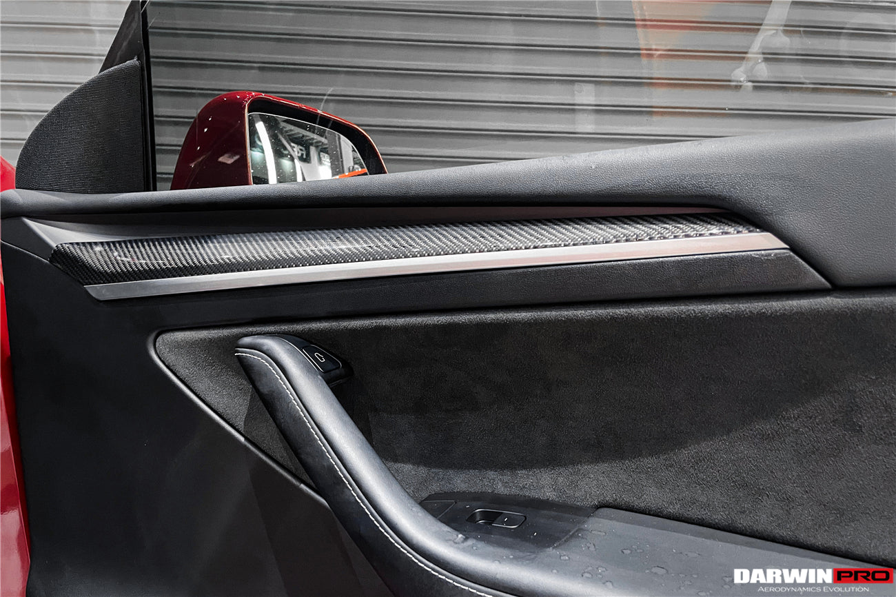 2020 - 2023 Tesla Model 3/Y OEM Style Autoclave Carbon Fiber Door Trim Interior Replacement