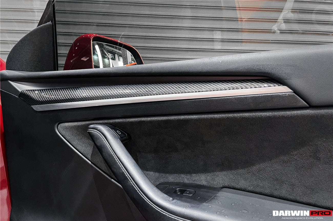 2020 - 2023 Tesla Model 3/Y OEM Style Autoclave Carbon Fiber Door Trim Interior Replacement