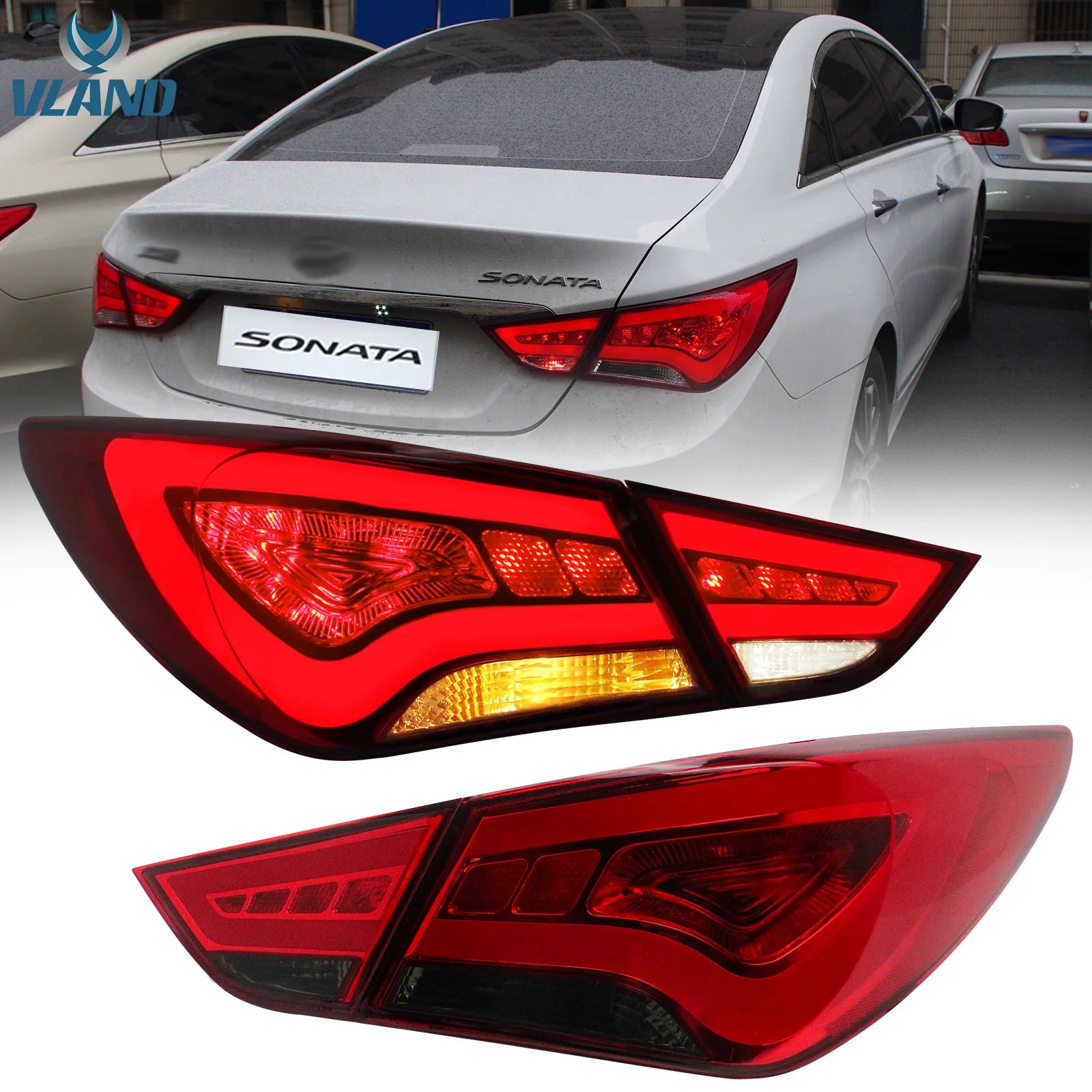 Hyundai Sonata Aftermarket Rear Lamps Assembly Plug-And-Play Taillights 2011 - 2014