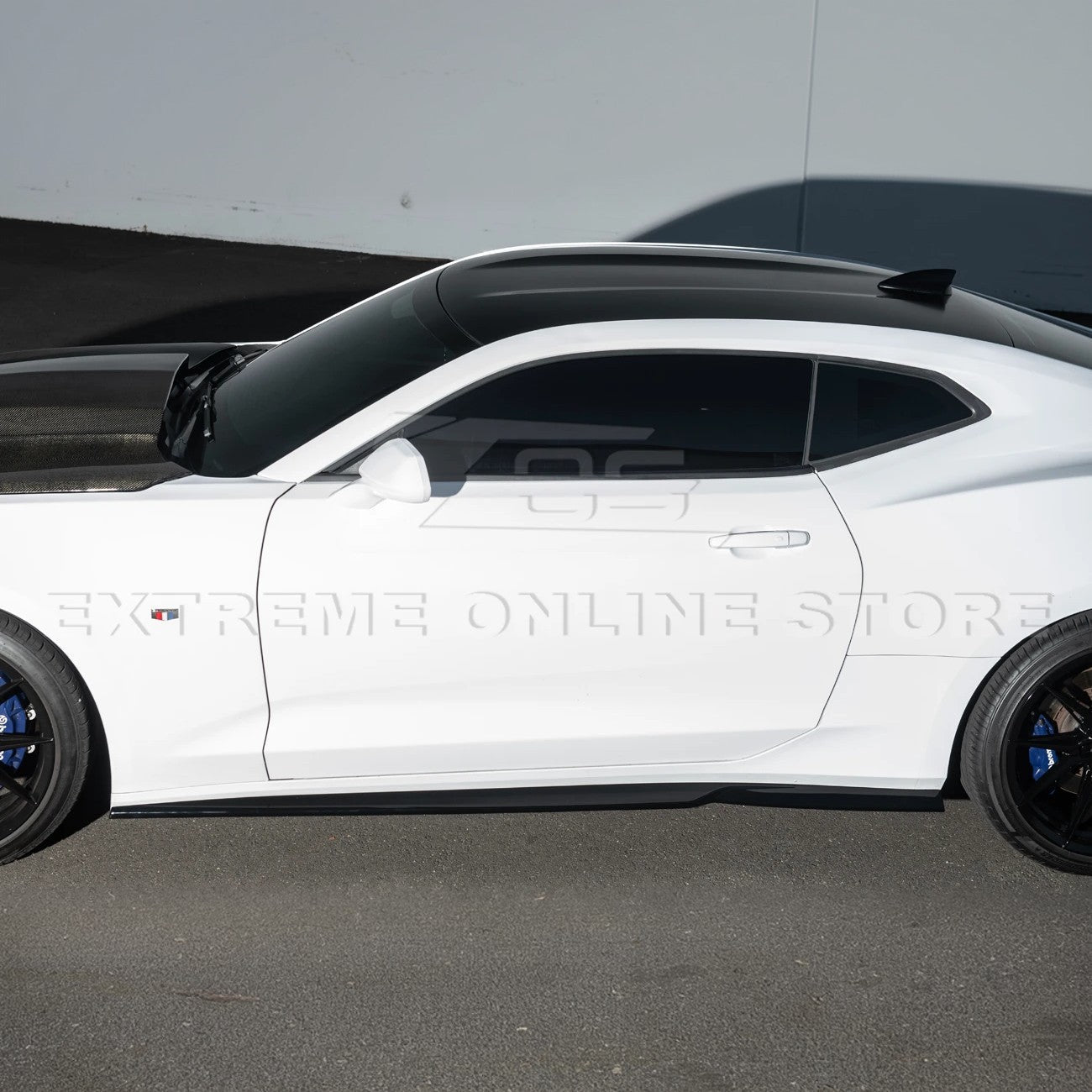 Chevrolet Camaro 6th Gen T6 Style Gloss Black Carbon Fiber Side Skirts 2019-2024