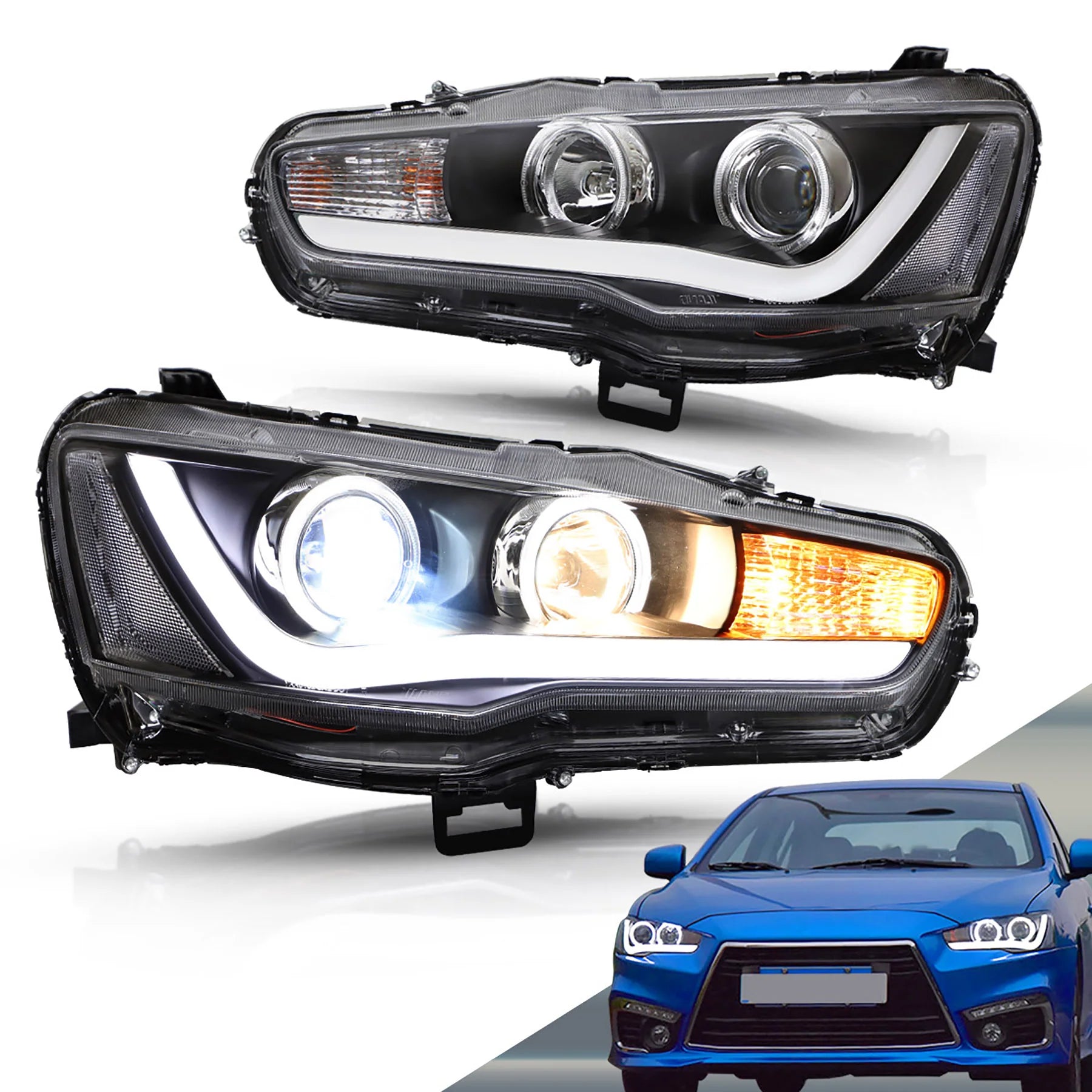 Mitsubishi Lancer W/ LED DRL Headlights 2008 - 2017