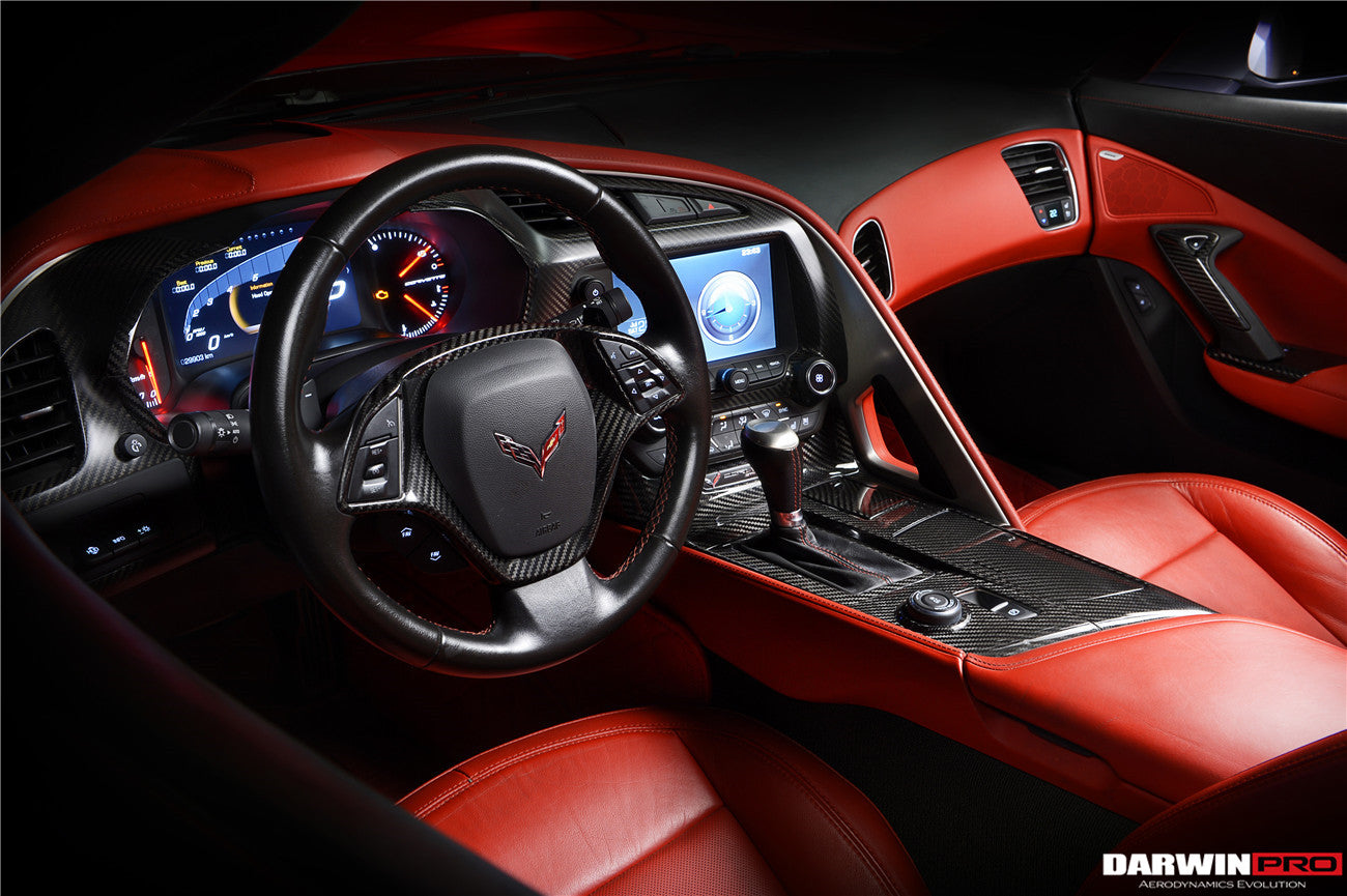 2013 - 2019 Corvette C7 Z06 Grandsport Dry Carbon Fiber Interior Outside Gears Panel Protective Cover Trim