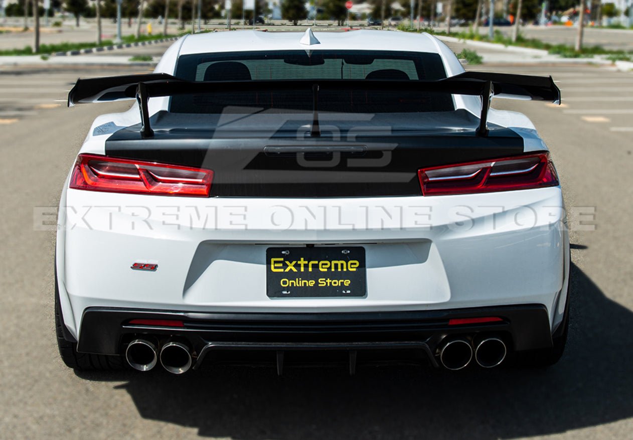 Chevrolet Camaro 6th Gen ZL1 1LE Style Gloss Black Carbon Fiber High Wing Rear Trunk Spoiler 2016-2024