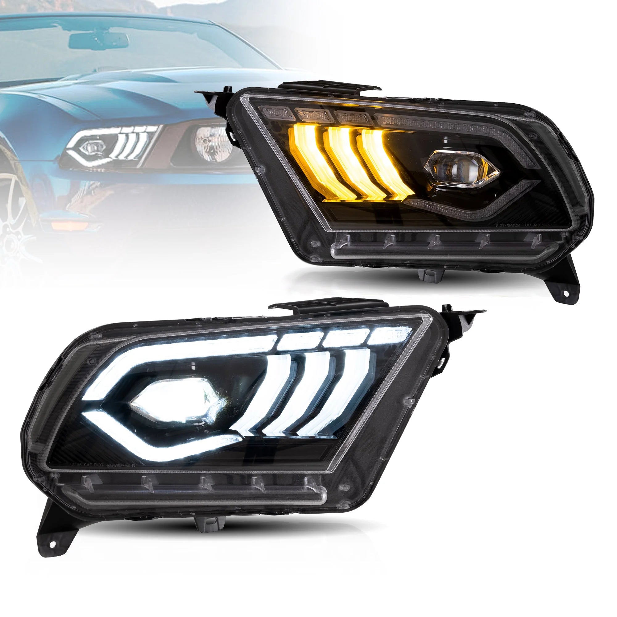 Ford Mustang LED Projector Headlights 2010 - 2014