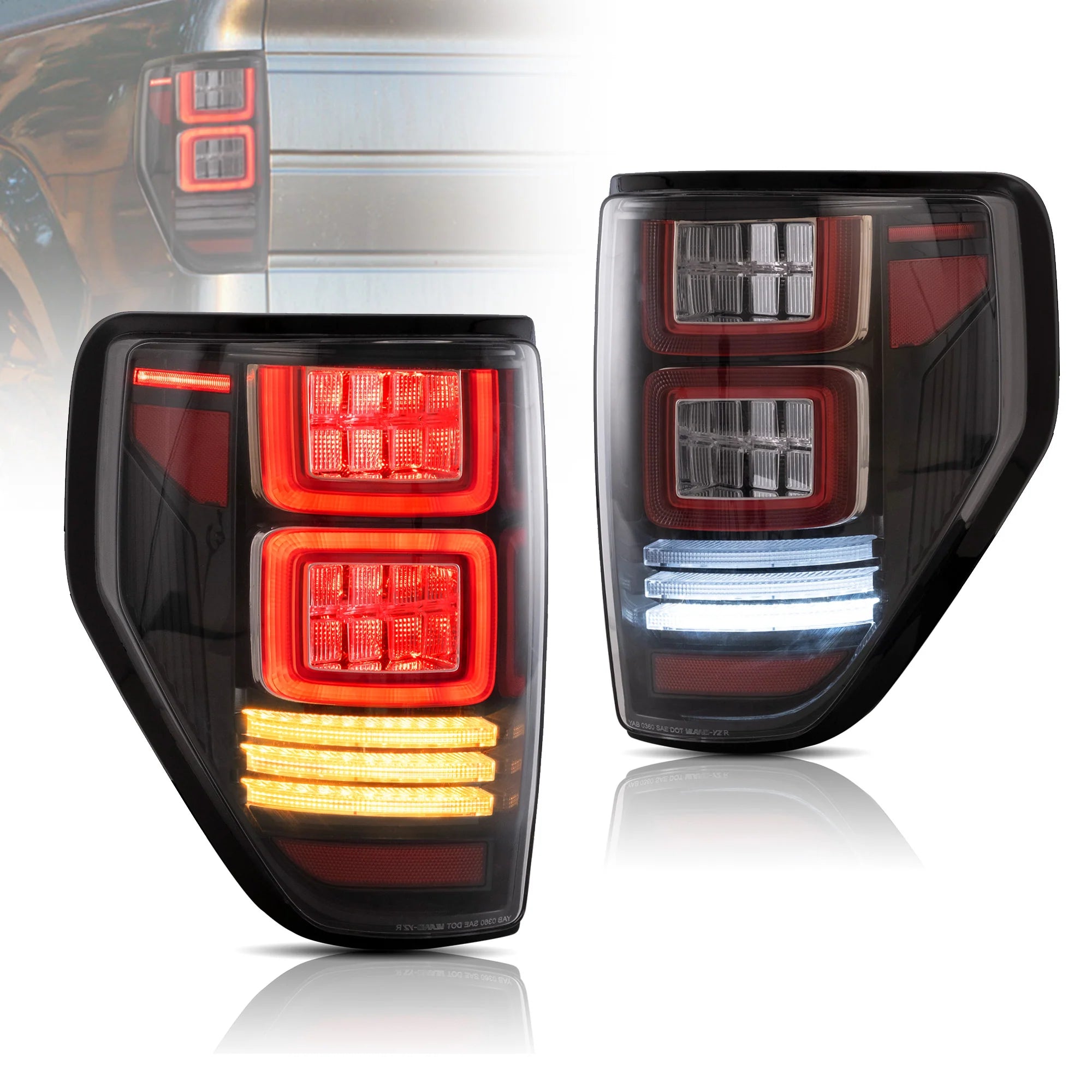 Ford F150 W/ Amber/Red Sequential Turn Signal LED Taillights 2009 - 2014