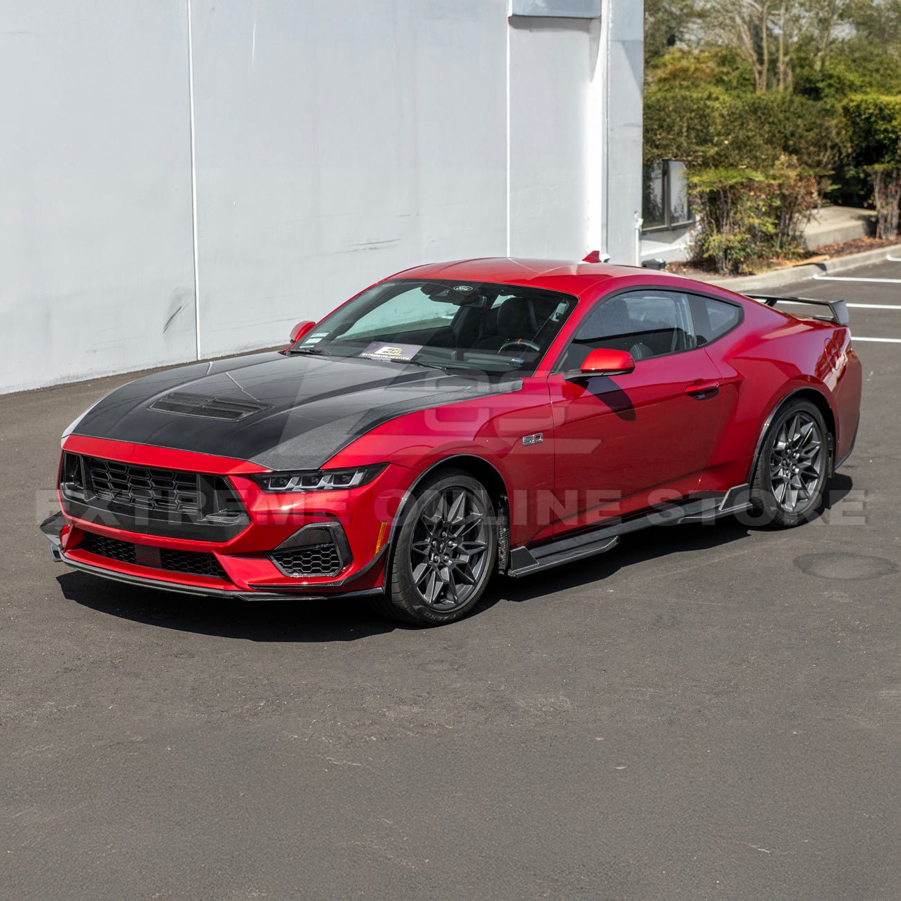 Ford Mustang S650 Dry Carbon Fiber XL Extended Fender Flares Mud Flap Kit 2024-Up