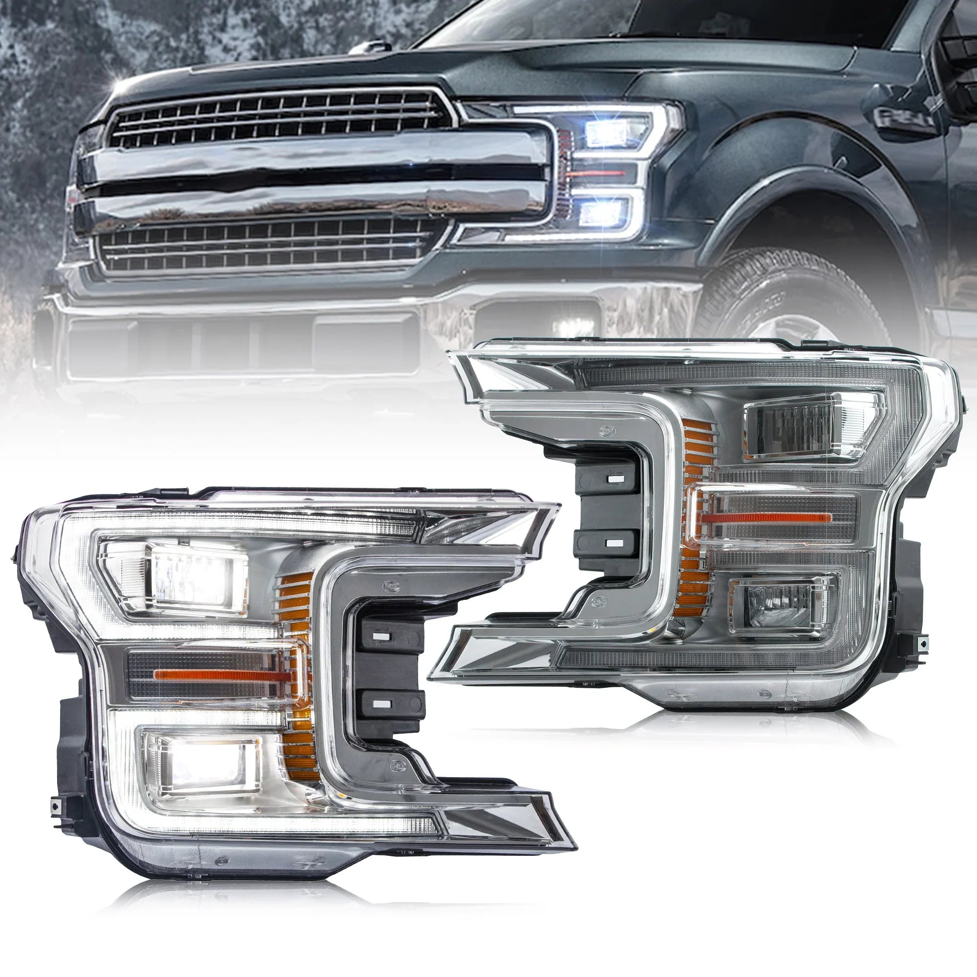 Ford F150 W/ Sequential Turn Signal LED Headlights 2018 - 2020