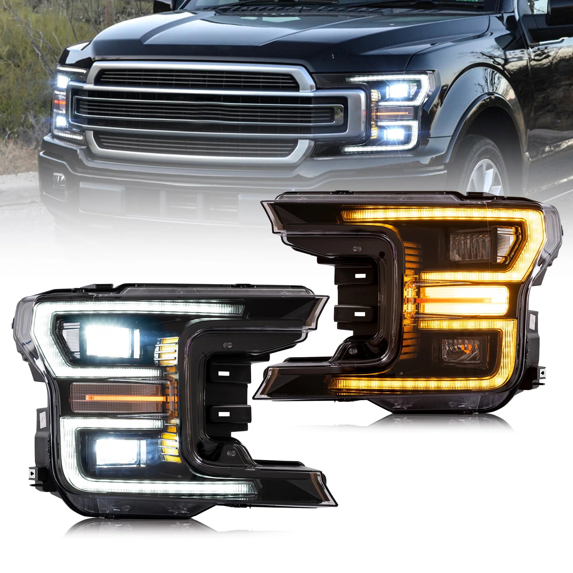 Ford F150 W/ Sequential Turn Signal LED Headlights 2018 - 2020