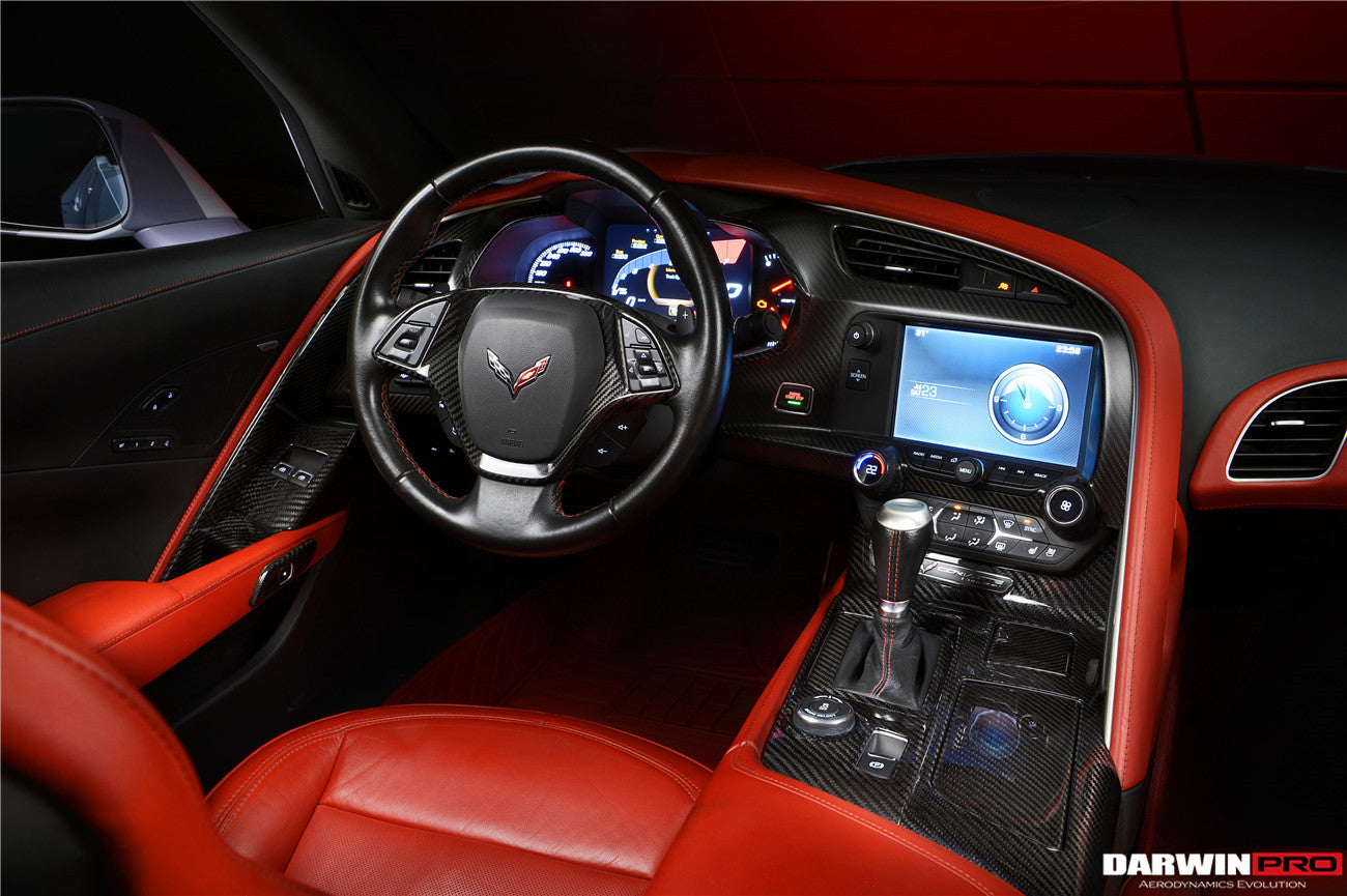 2013 - 2019 Corvette C7 Z06 Grandsport Dry Carbon Fiber Interior Outside Gears Panel Protective Cover Trim