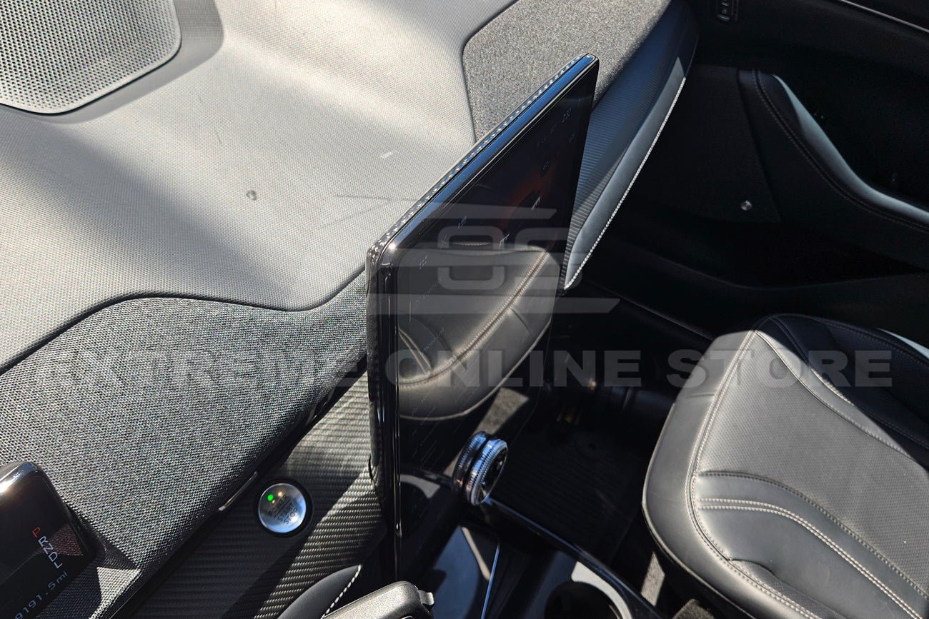 Ford Mustang Mach-E Factory Style Dry Carbon Fiber Navigation Monitor Cover 2021-Up