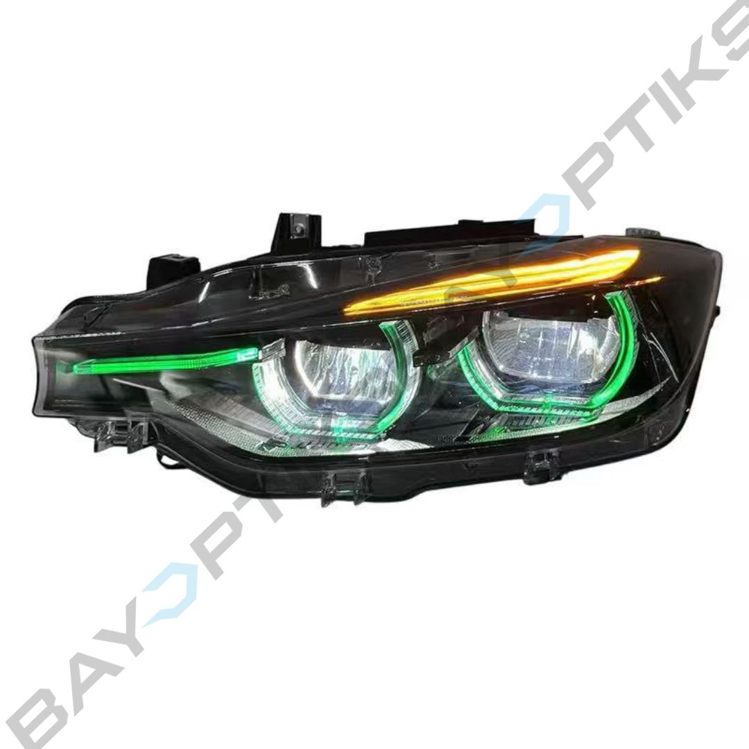 BMW F30 F31 F35 3 Series Black Shadow RGB DRL LED Headlights 2013-2019