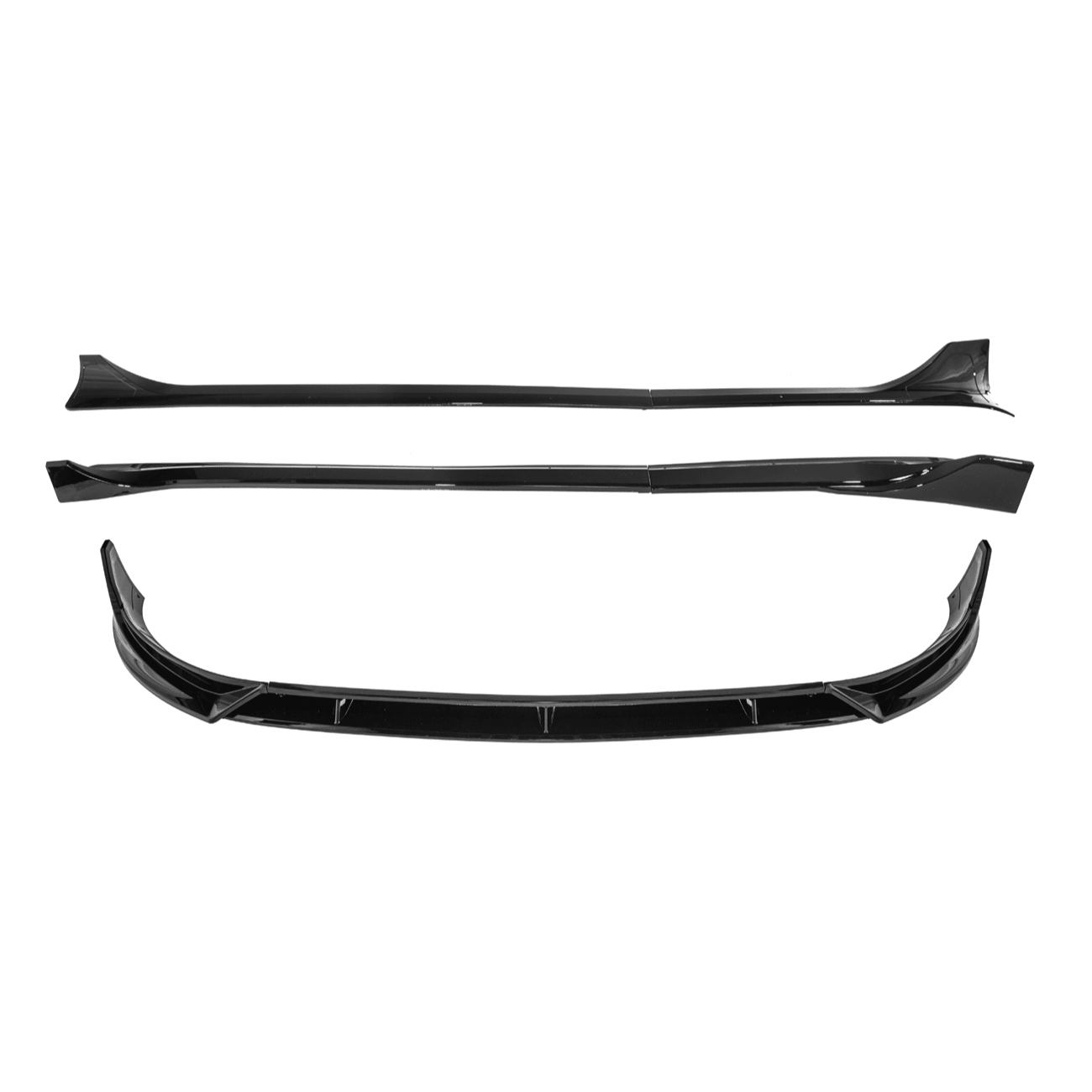 Tesla Model Y Track Style Gloss Black Front Lip Splitter Side Skirts Kit 2025-Up