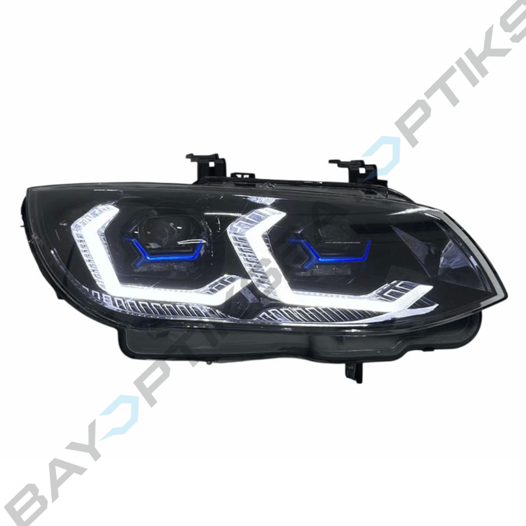 BMW E92 E93 3 Series LCI OSS Yellow White Dual Color Laser Style Headlights 2011-2013