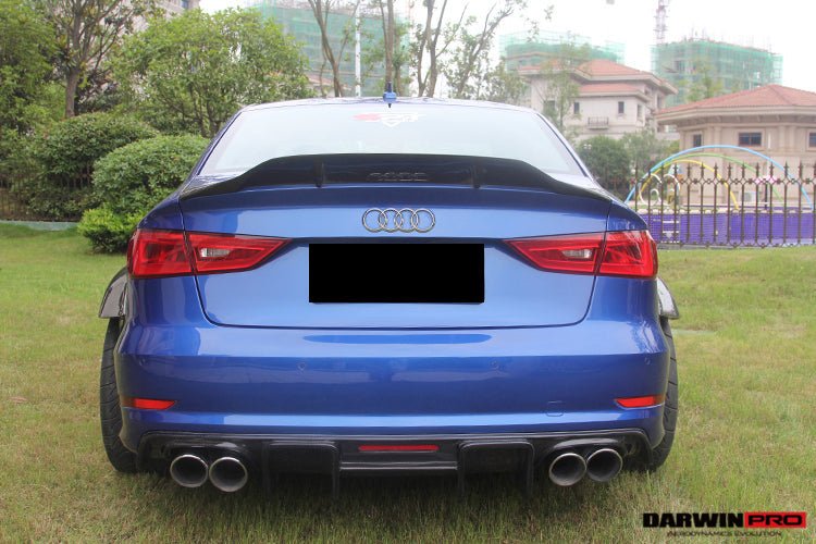2013 - 2016 Audi S3 & A3 Sline Sedan BKSS Style Rear Diffuser with LED Light