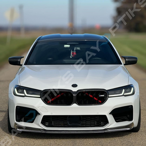 BMW M5 F90 LCI CS Style Real Carbon Fiber Front Bumper Lip Splitter 2021-2023