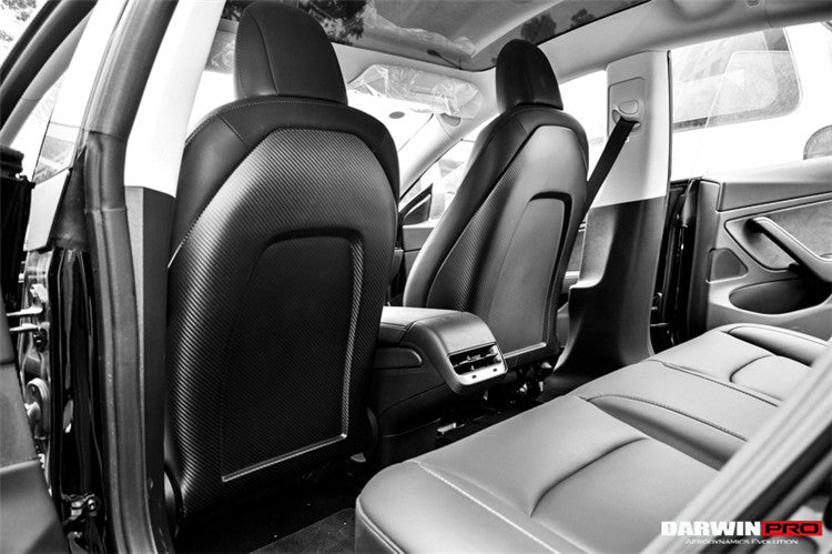 2017 - 2020 Tesla Model 3 Autoclave Carbon Fiber Seat-back Cover Replacement